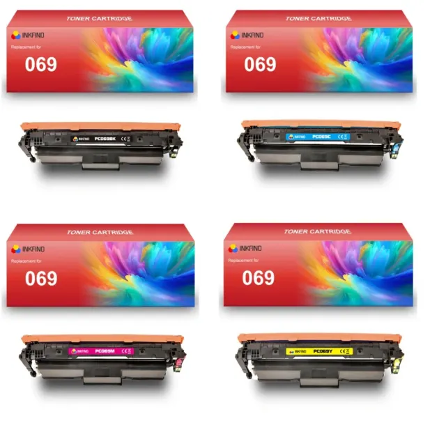 INKFIND 069 tonercartridge multipack van 4 stuks (Zwart+Cyaan+Magenta+Geel) compatibel met Canon cartridge 069 toner cartridge (Zwart+Cyaan+Magenta+Geel) - 4-pack BK/C/M/Y Zwart/Cyaan/Magenta/Geel