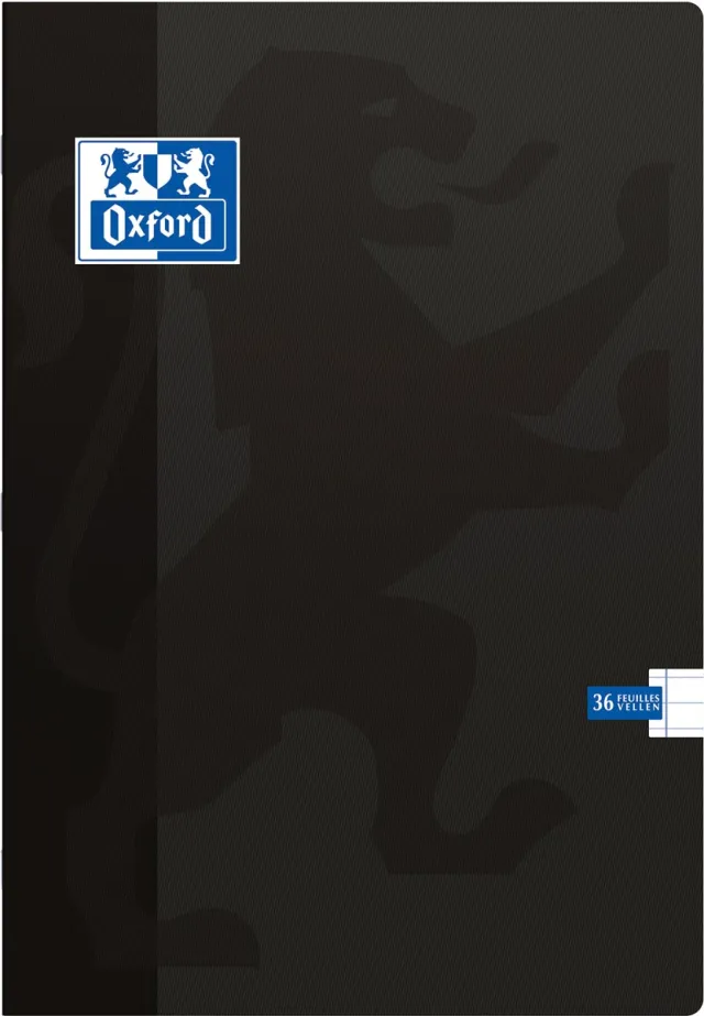 Oxford School schrift, ft A4, 72 bladzijden, met kantlijn, gelijnd, zwart wit