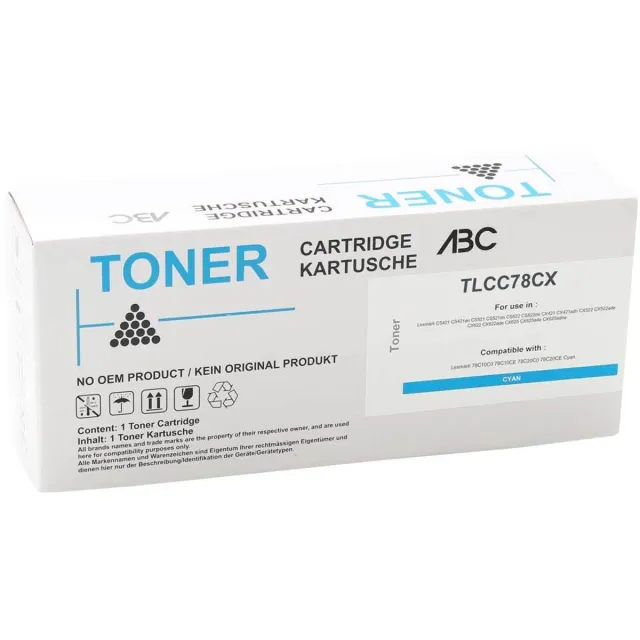 ABC huismerk Toner cyan XXL geschikt voor Lexmark CS421 CS421dn CS521 CS521dn CS622 CS622de CX421 CX421adn CX522 C