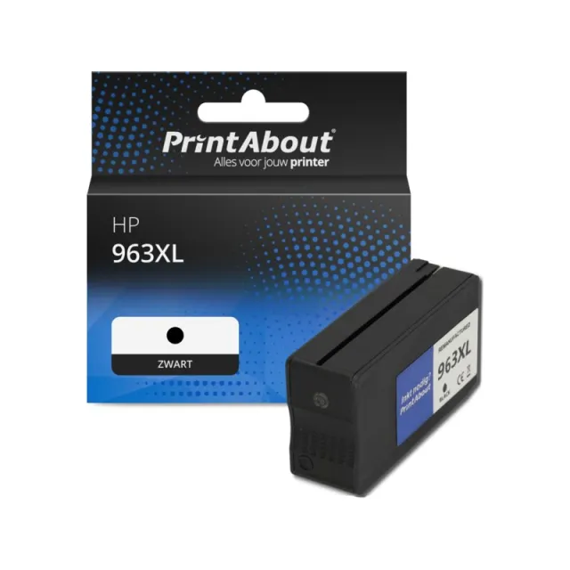 PrintAbout huismerk Inktcartridge 963XL (3JA30AE) Zwart Hoge capaciteit Geschikt voor HP