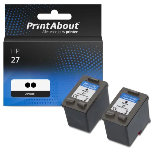 PrintAbout Inktcartridge / Alternatief voor de HP C8727AE (nr 27) / Zwart 2-pack