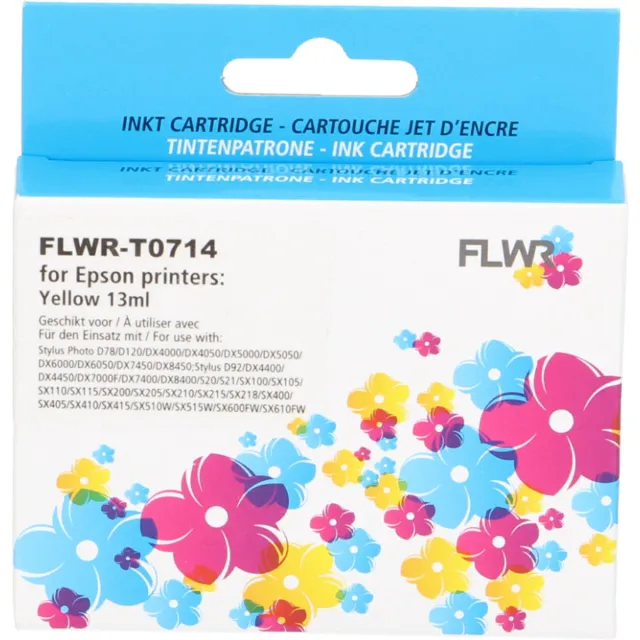 FLWR Cartridges / Epson T0714 / geel / Geschikt voor Epson
