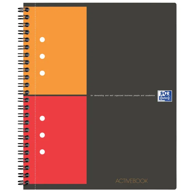 Oxford INTERNATIONAL activebook, 160 bladzijden, ft A4+, geruit 5 mm wit