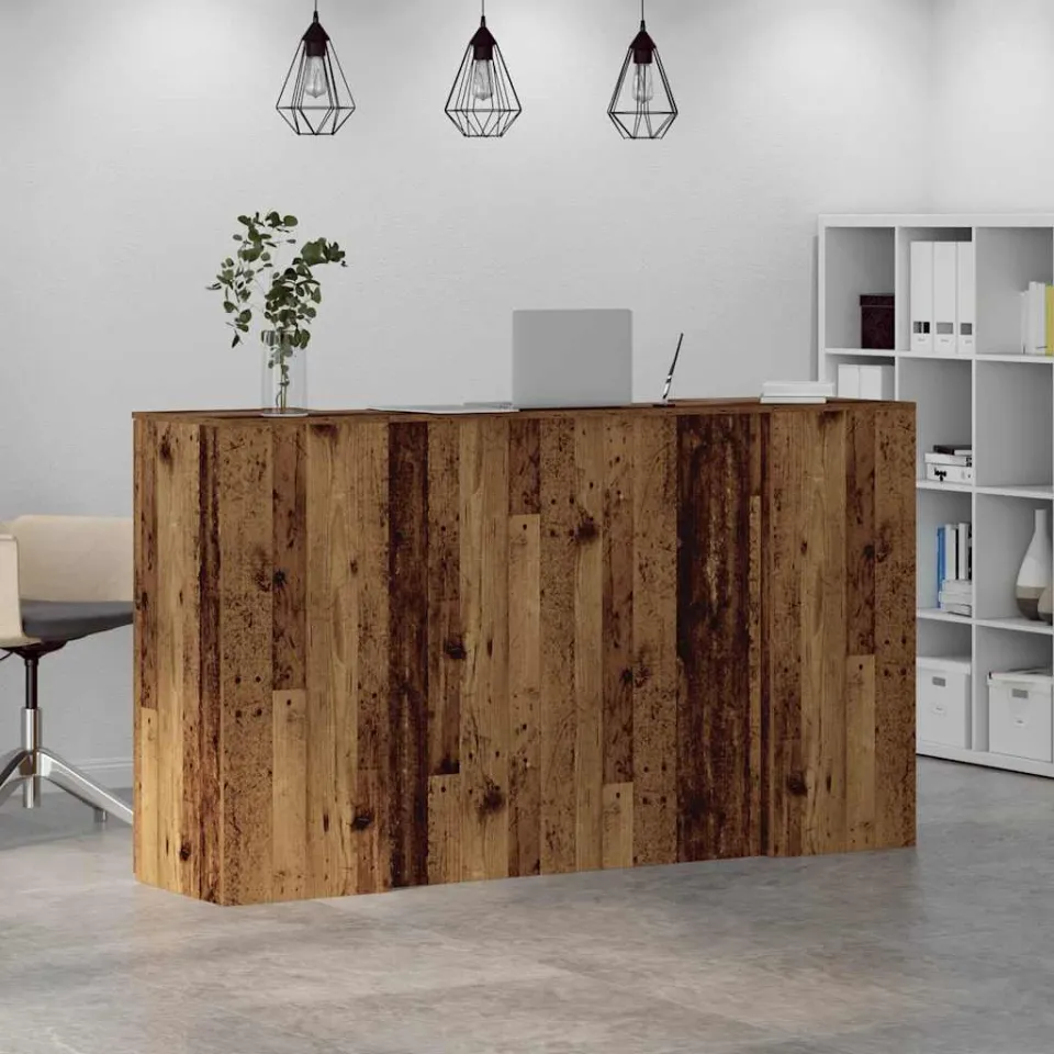 vidaXL Receptiebalie 180x50x103,5 cm bewerkt hout oud houtkleurig bruin, foto 4