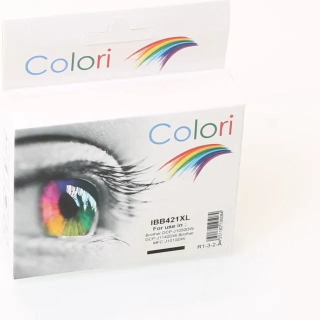 Colori huismerk inkt cartridge geschikt voor Brother LC421XLBK Zwart DCP-J1050DW DCP-J1140DW MFC-J1010DW Zwart XL