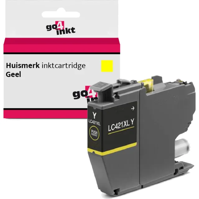 Go4inkt compatible met Brother LC-421XL geel yellow inktcartridge DCP-J 1050DW 1140DW 1800DW MFC-J 1010DW