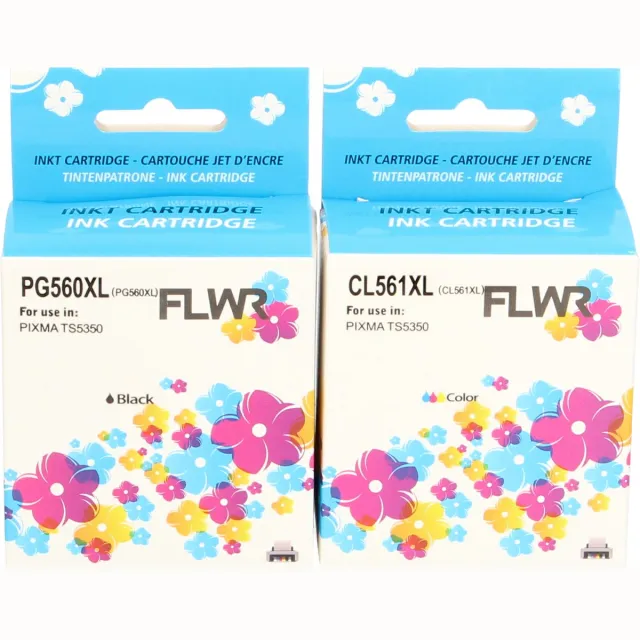 FLWR Cartridges / Canon PG-560XL / CL-561XL / zwart en kleur / Geschikt voor Canon