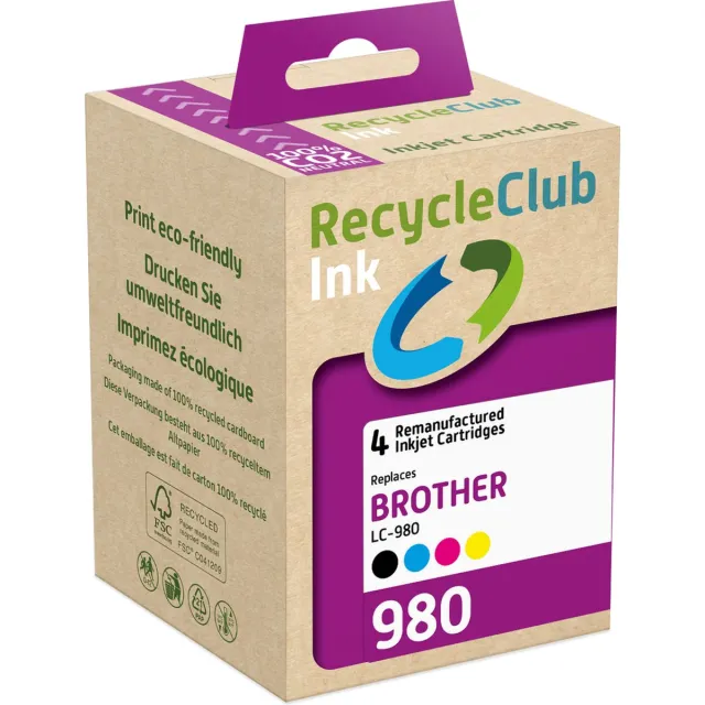RECYCLECLUB K10344RC inktcartridge 4 stuk(s) Compatibel Zwart, Cyaan, Magenta, Geel Zwart;Cyaan;Magenta;Geel