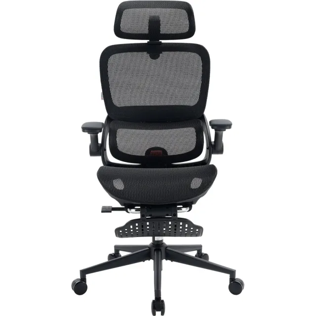 Sihoo B100 Pro Ergonomische Bureaustoel - Verbergbare Voetsteun - 4D Adaptieve Dynamische Lumbale Steun - 3D Extra Brede Hoofdsteun - 4D Ophoudbare Armsteunen - Zwart Zwart - Geüpgraded- Voetsteun