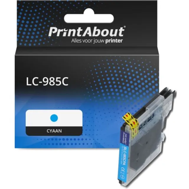 PrintAbout huismerk Inktcartridge LC-985C Cyaan geschikt voor Brother