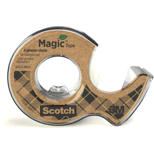 Scotch Plakband Magic Tape A greener choice, ft 19 mm, 20 m, op dispenser van 100 % gerecycleerd plastic