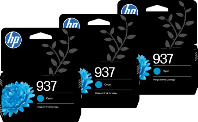 Hp 937 Cartridge Cyaan (3 stuks)