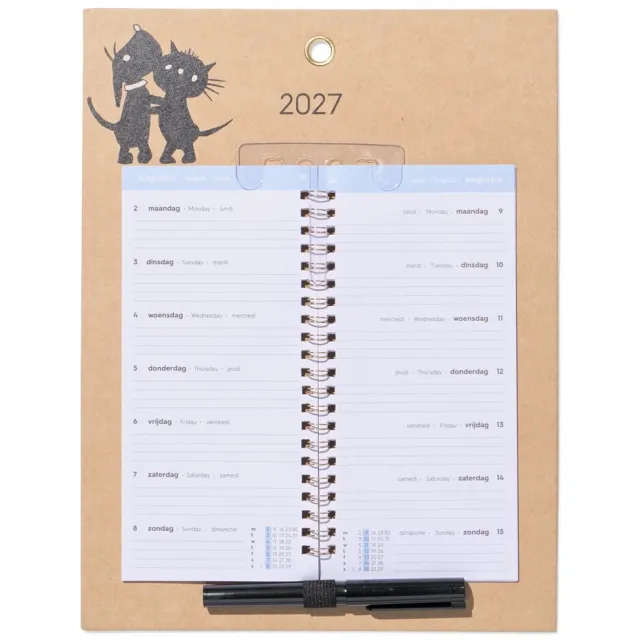HEMA Takkie en Siepie weekkalender 2027 30x23cm kraft (kraft)
