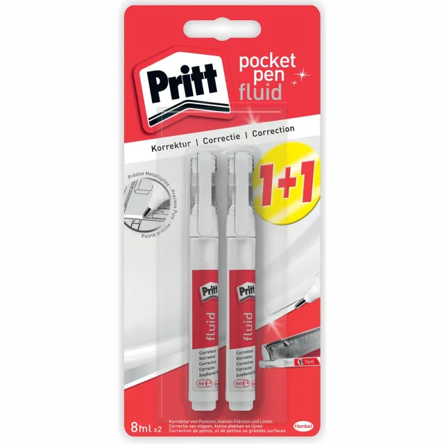 Pritt correctiepen Pocket Pen, blister 1 + 1 gratis