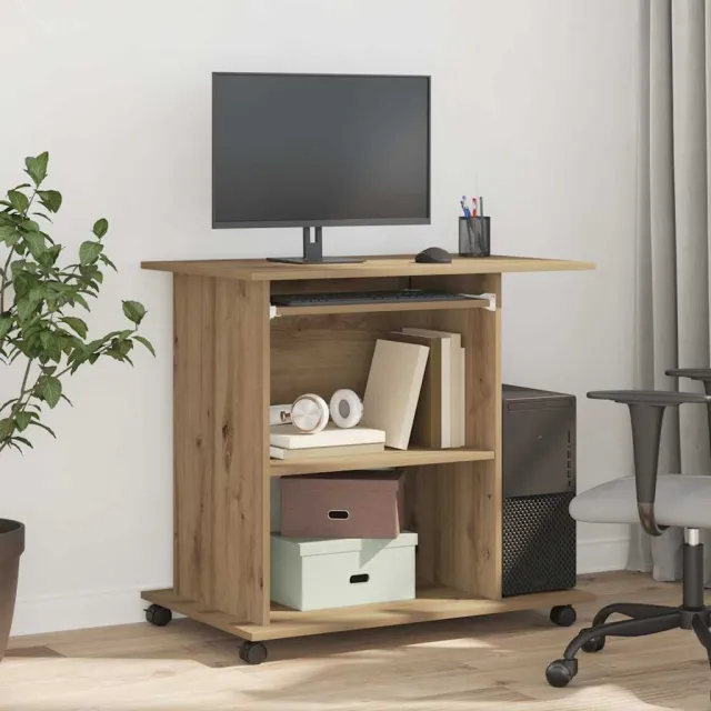 vidaXL Computerbureau 80x50x75 cm bewerkt hout artisanaal eikenkleur, foto 2