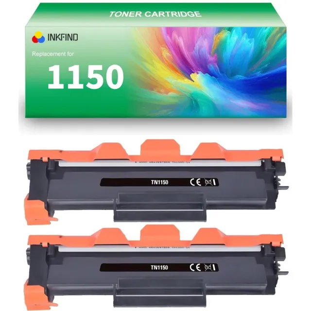 INKFIND TN1150 tonercartridge voor Brother 1150 TN1150 TN-1150 tonercartridge multipack 2 stuks (Zwart x 2)