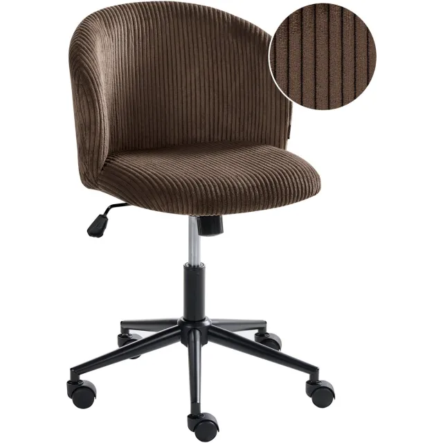 Beliani MILES - Bureaustoel - Donkerbruin - Corduroy