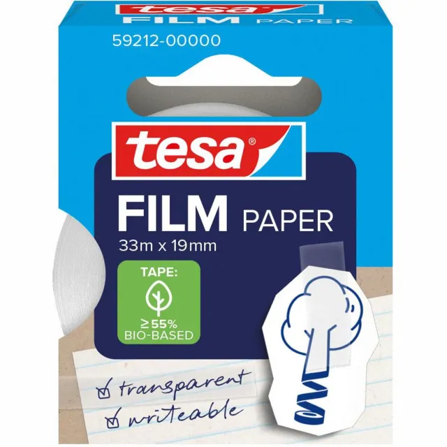 Tesa Tesafilm papier tape, ft 19 mm x 33 m, transparant