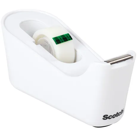 Scotch Plakbandhouder Scotch C18 wit + 1rol magic tape 19mmx33m