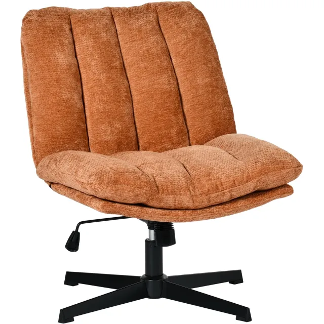 MEUBLE COSY Bureaustoel - 360° draaibaar hoogte verstelbaar chenille - baksteenrood