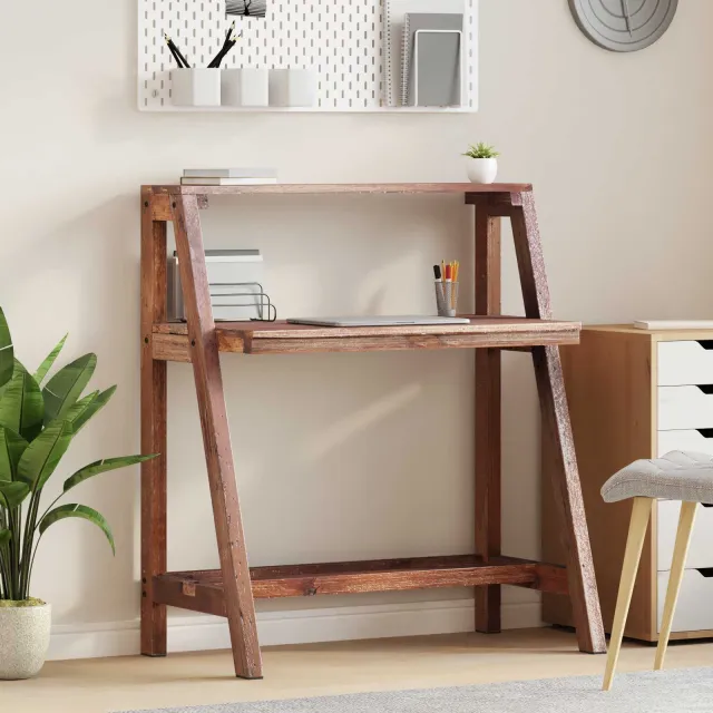 vidaXL Bureau Bruin 90 x 50 x 103 cm Massief Gerecycled Hout, foto 2