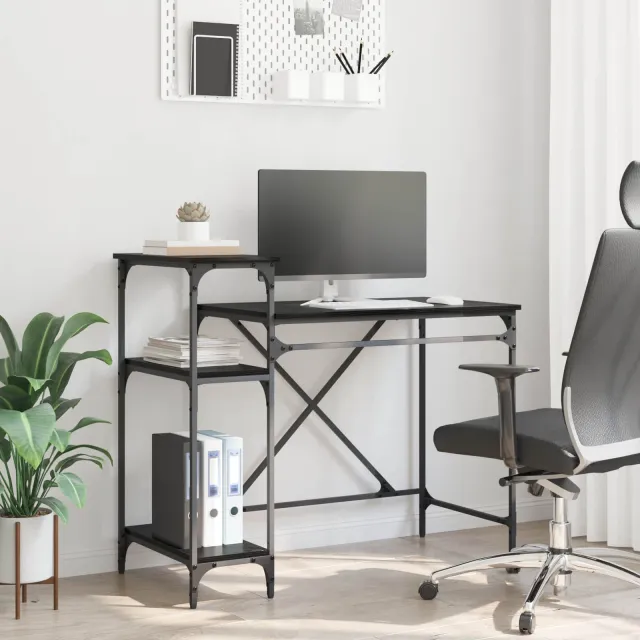 vidaXL Bureau Oud Hout Bewerkt hout 105 x 50 x 90 cm bruin, foto 2