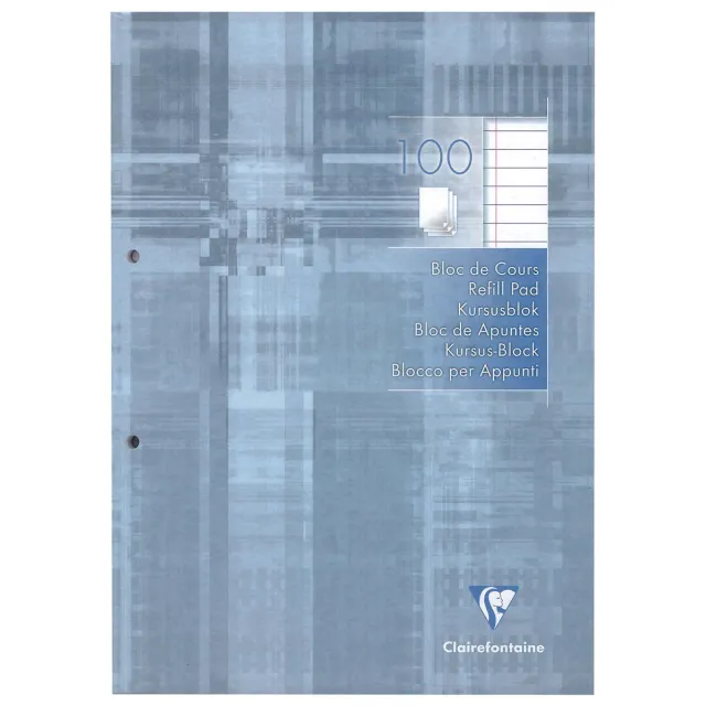 Clairefontaine cursusblok gelijnd met kantlijn blauw