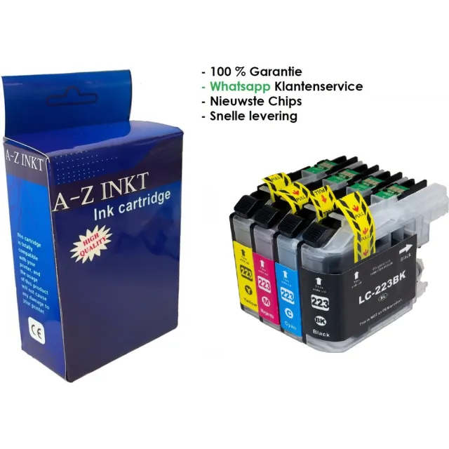 AtotZinkt Brother LC223 - Huismerk Inktcartridges - Multipack - van 4 cartridges Zwart / Kleur BK/C/M/Y