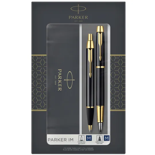 Parker Balpen en vulpen Parker IM black GT medium 2 stuks