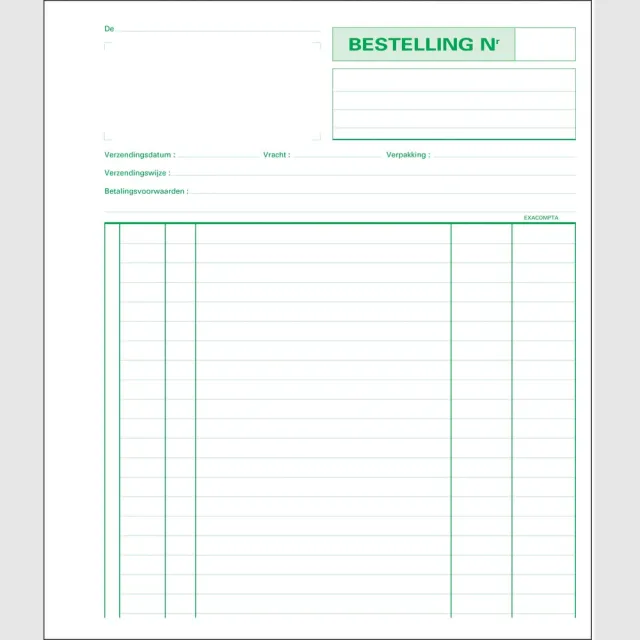 Exacompta bestellingen, ft 21 x 18 cm, Nederlandstalig
