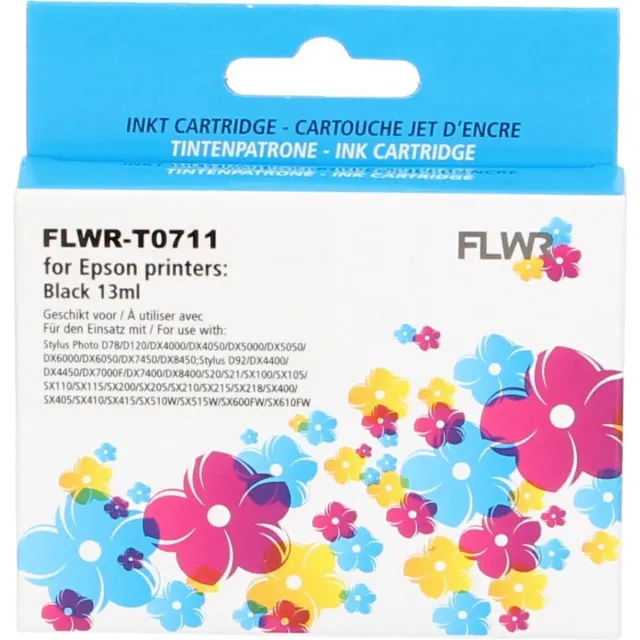 FLWR Cartridges / Epson T0711 / zwart / Geschikt voor Epson
