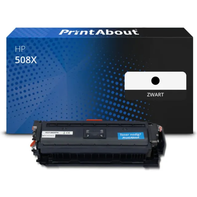 PrintAbout huismerk Toner 508X (CF360X) Zwart Hoge capaciteit Geschikt voor HP