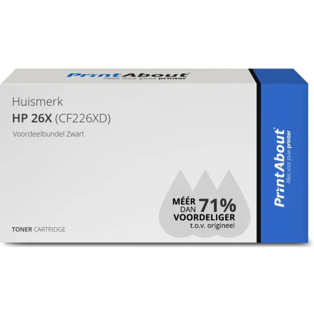 PrintAbout Alternatief voor de HP CF226X (nr 26X) / Zwart / 2 Pack