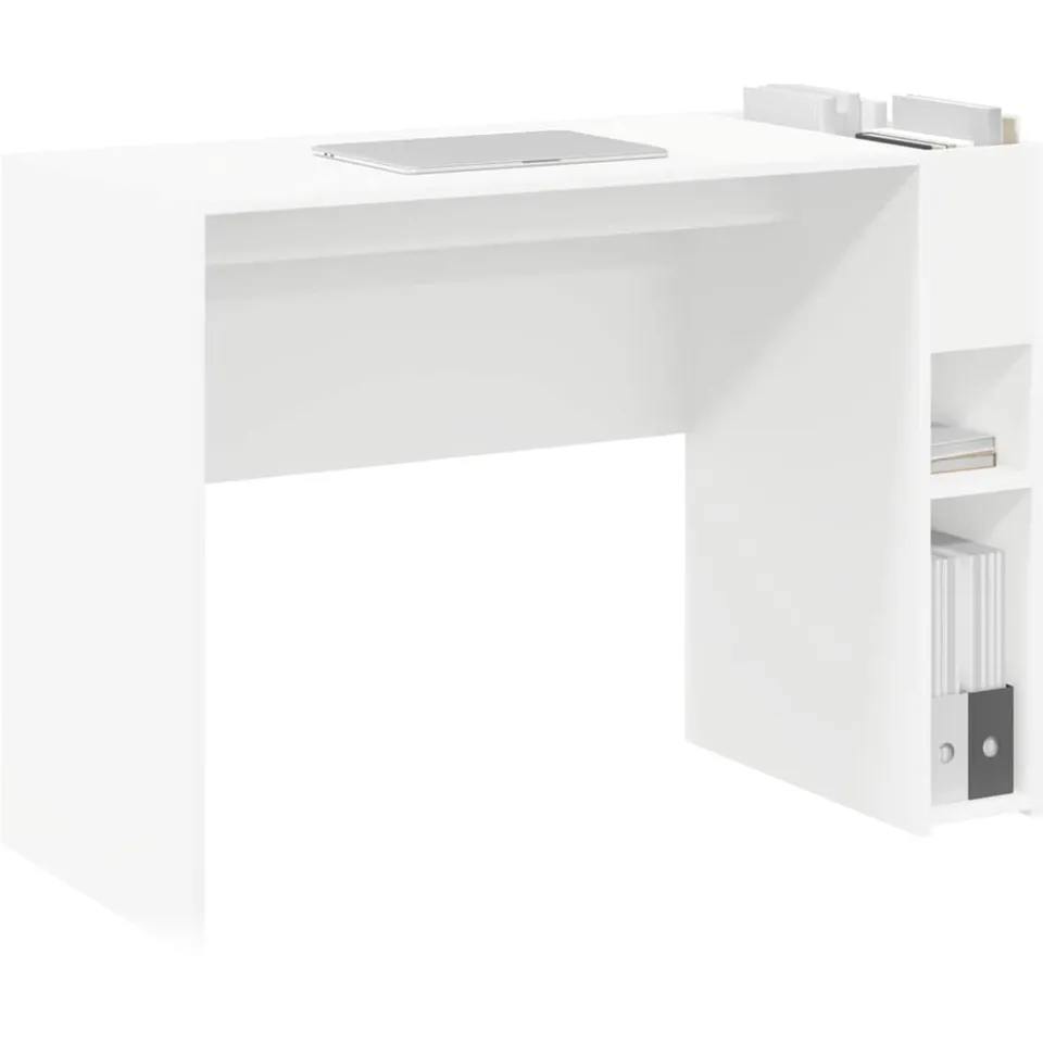 vidaXL Bureau Wit Bewerkt hout 109 x 50 x 78 cm