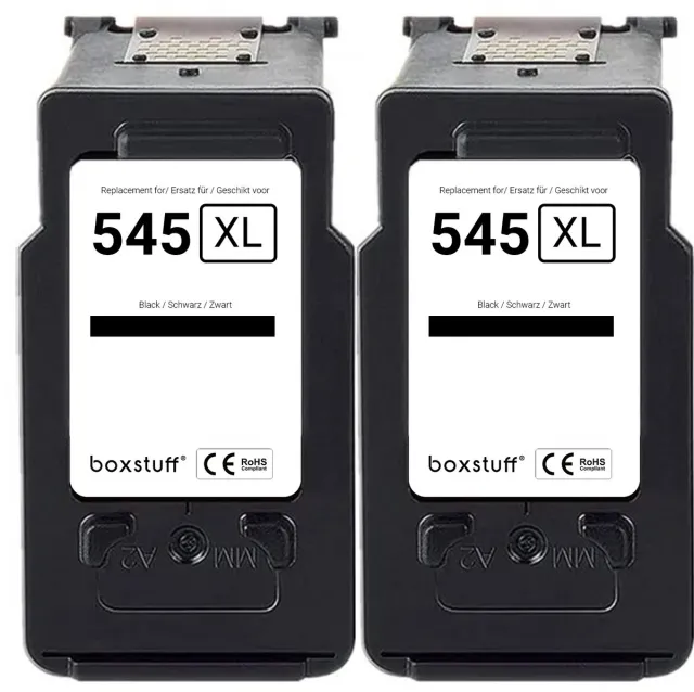 Boxstuff Inkt geschikt voor Canon PG-545 XL - Inkt Cartridge voor Canon Pixma TS205 / TS305 / TS3350 / TS3150 / TS3151 / TS3355 / TR4550 / TR4551 / MG2550 / MG2555 / MG2950 / MG2450 / MX495 / MX490 Printer - Multipack Zwart