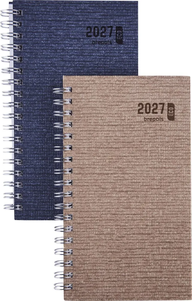 Brepols agenda Ecorama, Kazar, assorti, 2027, spiraalgebonden blauw