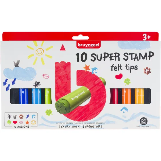 Bruynzeel Stempelstift Bruynzeel Kids Super Stamp assorti 10 stuks