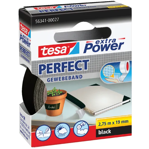 Textieltape tesa® extra Power Perfect 2.75mx19mm zwart