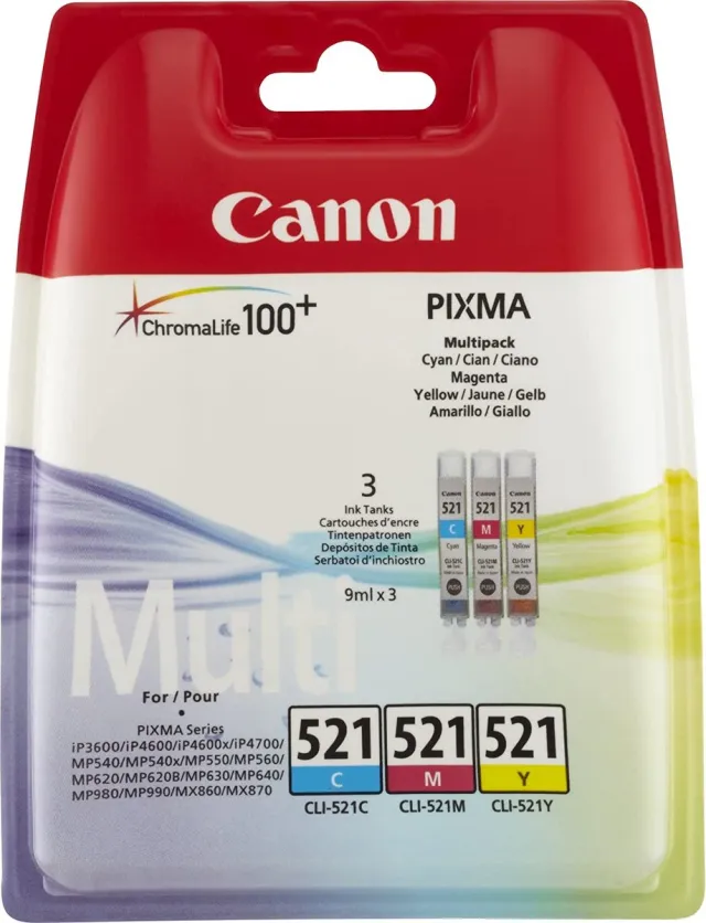 Canon CLI-521C/M/Y - Inktcartridge / Cyaan / Magenta / Geel