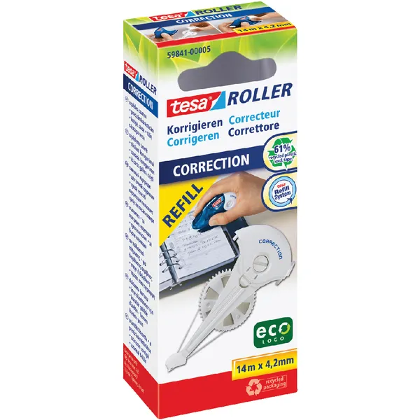 Tesa Correctietape navulling tesa® ecoLogo® 14mx4,2mm hangdoosje
