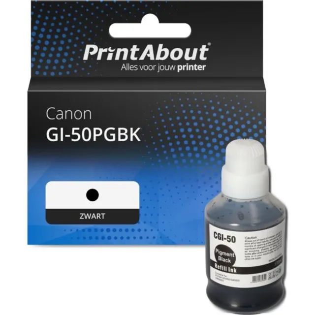 PrintAbout huismerk Inktcartridge GI-50PGBK Zwart Hoge capaciteit geschikt voor Canon