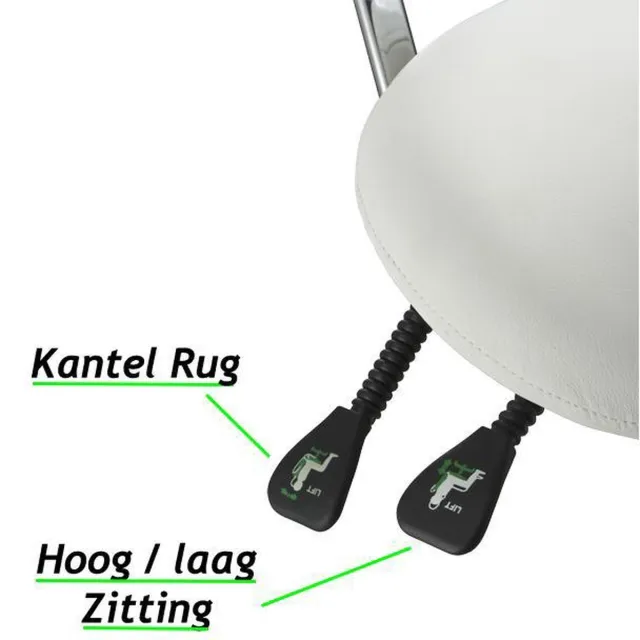 Findicare A1 Comfort zadelkruk met rugleuning zwart, medium gasveer en groot zadel