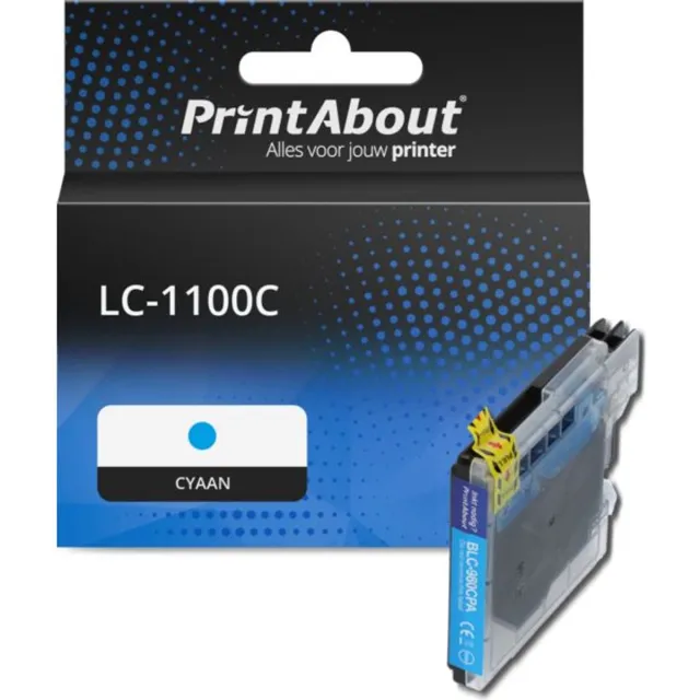 PrintAbout huismerk Inktcartridge LC-1100C Cyaan geschikt voor Brother