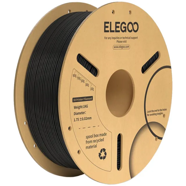 Elegoo Pla+ Filament Zwart 1,75 Mm Voor 3D-Printer Hoge Kwaliteit