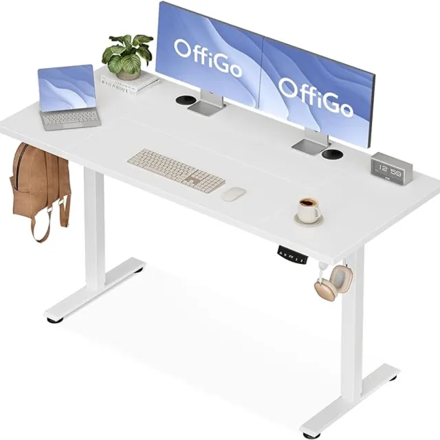 Thuys Luxe Elektrisch Zit Sta Bureau 140 cm – In Hoogte Verstelbaar 72-118 cm – Met Geheugenfunctie – Stil Motorisch Onderstel – FSC Bureaublad Wit