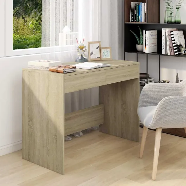 vidaXL Bureau 101x50x76,5 cm bewerkt hout sonoma eikenkleurig, foto 2
