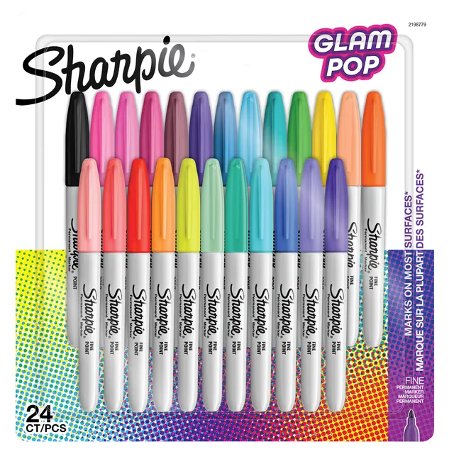 Sharpie Viltstift Sharpie Glampop fijn assorti blister à 24 stuks