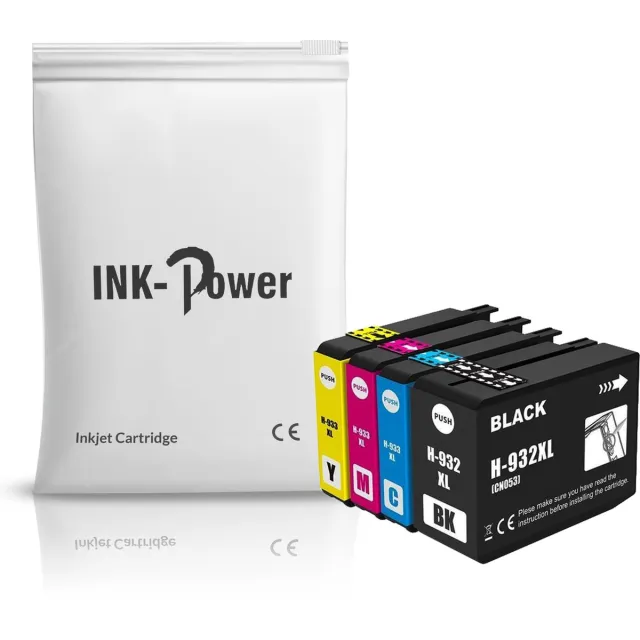 Ink Power Inktcartridges Geschikt voor HP 932XL / 933XL | Multipack van 4 stuks Geschikt voor HP OfficeJet 6100 - 6600 - 6700 - 7110 - 7510 - 7610 - 7612 XXL set