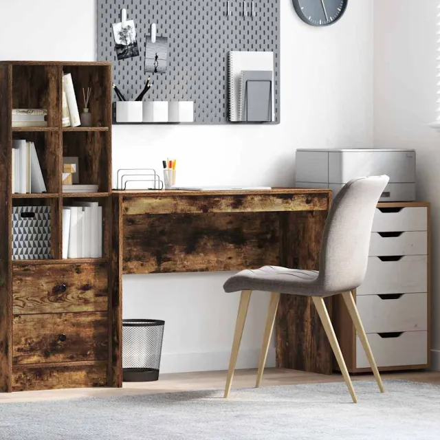 vidaXL Bureau Gerookt eiken 100 x 40 x 76 cm, foto 2