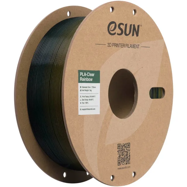 ESUN PLA-Clear Rainbow Transparante Geel/Groen/Blauw / Translucent Yellow/Green/Blue - 1 kg - 1.75 mm - 3D printer en 3D pen filament Geel Groen Blauw / Yellow Green Blue